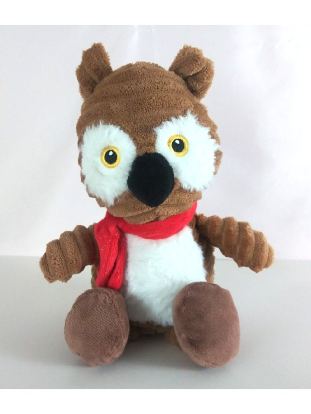 Holiday Time Textured Owl Wearing Red Snowflake Scarf 11" Plush